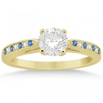 Blue Topaz & Diamond Engagement Ring 14k Yellow Gold 0.26ct