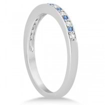 Blue Topaz & Diamond Engagement Ring Set Platinum (0.55ct)