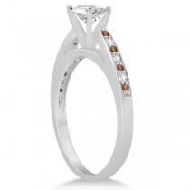 Citrine & Diamond Engagement Ring 14k White Gold 0.26ct