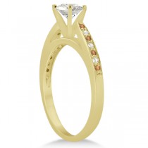 Citrine & Diamond Engagement Ring 14k Yellow Gold 0.26ct
