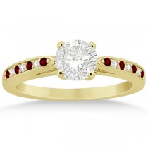 Garnet & Diamond Engagement Ring 18k Yellow Gold 0.26ct