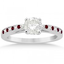 Garnet & Diamond Engagement Ring Palladium 0.26ct