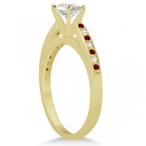 Garnet & Diamond Engagement Ring Set 14k Yellow Gold (0.55ct)
