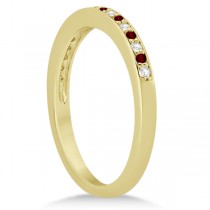 Garnet & Diamond Engagement Ring Set 14k Yellow Gold (0.55ct)