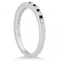 Garnet & Diamond Engagement Ring Set Platinum (0.55ct)
