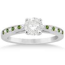 Peridot & Diamond Engagement Ring Set Platinum (0.55ct)