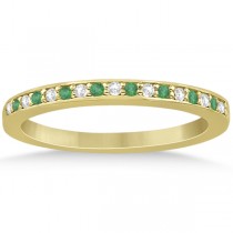Diamond and Emerald Engagement Ring Set 14k Yellow Gold (0.47ct)