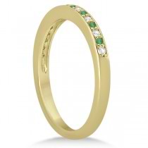Semi-Eternity Emerald & Diamond Wedding Band 14k Yellow Gold (0.25ct)