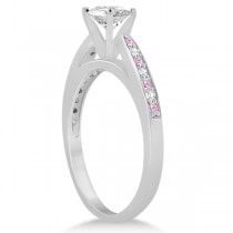 Cathedral Pink Sapphire Diamond Engagement Ring Palladium (0.26ct)