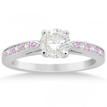 Cathedral Pink Sapphire Diamond Engagement Ring Platinum (0.26ct)