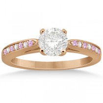 Pink Sapphire & Diamond Engagement Ring Set 14k Rose Gold (0.55ct)