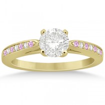 Pink Sapphire & Diamond Engagement Ring Set 18k Yellow Gold (0.55ct)