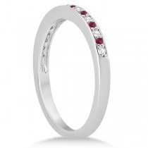 Ruby & Diamond Engagement Ring Bridal Set 18k White Gold (0.47ct)