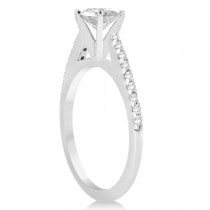 Diamond Accented Engagement Ring Setting Palladium 0.18ct