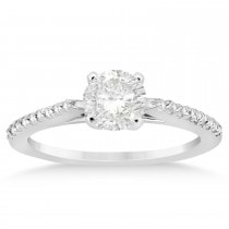 Diamond Accented Bridal Set Setting 14k White Gold (0.37ct)