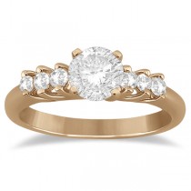 Seven Stone Diamond Bridal Set Ring and Band 14K Rose Gold (0.42ct)
