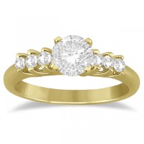 Seven Stone Diamond Bridal Set Ring and Band 14K Yellow Gold (0.42ct)