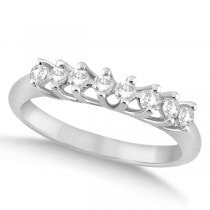Seven Stone Diamond Bridal Set Ring and Band 18K White Gold (0.42ct)