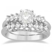Seven Stone Diamond Bridal Set Ring and Band Platinum (0.42ct)