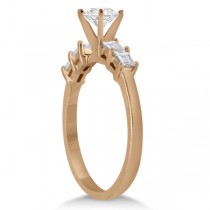 Baguette Diamond Engagement Ring & Wedding Band 14K Rose Gold (0.90ct)