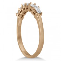Baguette Diamond Engagement Ring & Wedding Band 14K Rose Gold (0.90ct)