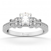 Butterfly Diamond Engagement Ring Setting 18k White Gold (0.20ct)