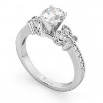 Butterfly Lab Grown Diamond Engagement Ring Setting 14k White Gold (0.20ct)