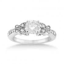 Butterfly Diamond Engagement Ring Setting Platinum (0.20ct)