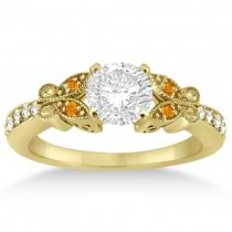 Butterfly Diamond & Citrine Bridal Set 18k Yellow Gold (0.42ct)