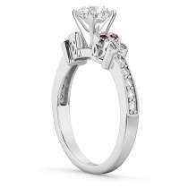 Butterfly Diamond & Ruby Engagement Ring 18k White Gold (0.20ct)