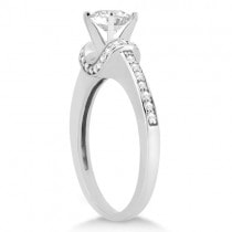 Petite Diamond Engagement Ring Ribbon Design 14k White Gold (0.25ct)