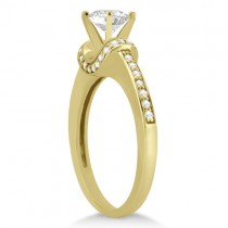 Petite Diamond Engagement Ring Ribbon Design 14k Yellow Gold (0.25ct)