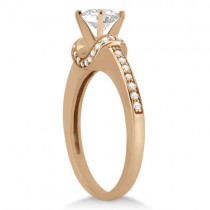 Ribbon Style Diamond Bridal Set Ring & Band 14k Rose Gold (0.40ct)