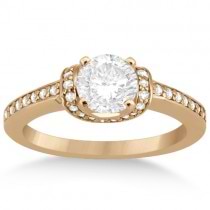 Ribbon Style Diamond Bridal Set Ring & Band 14k Rose Gold (0.40ct)