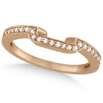 Ribbon Style Diamond Bridal Set Ring & Band 18k Rose Gold (0.40ct)