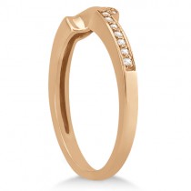 Ribbon Style Diamond Bridal Set Ring & Band 18k Rose Gold (0.40ct)