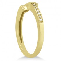 Contour Diamond Wedding Band Ribbon Ring 14k Yellow Gold (0.15ct)
