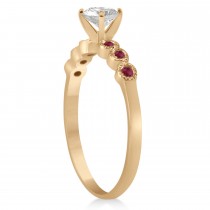 Ruby Bezel Set Engagement Ring Setting 18k Rose Gold 0.09ct