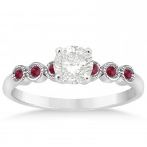 Ruby Bezel Set Engagement Ring Setting Platinum 0.09ct
