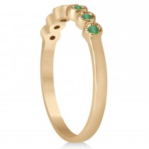 Emerald Bezel Set Bridal Set 18k Rose Gold 0.19ct