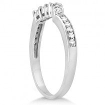 Floral Diamond Engagement Ring & Wedding Band Palladium (1.06ct)
