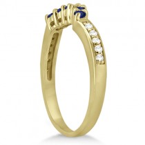 Floral Diamond and Sapphire Engagement Set 18k Yellow Gold (0.60ct)