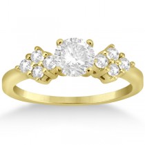 Modern Diamond Cluster Engagement Ring 14k Yellow Gold (0.24ct)