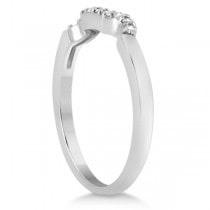 Diamond Cluster Engagment Ring & Wedding Band 14k White Gold (0.34ct)