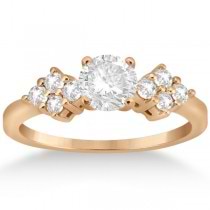 Diamond Cluster Engagment Ring & Wedding Band 18k Rose Gold (0.24ct)