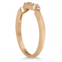 Diamond Cluster Engagment Ring & Wedding Band 18k Rose Gold (0.24ct)
