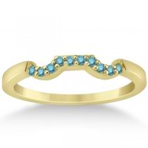 Blue Diamond Engagement Ring & Wedding Band 14k Yellow Gold (0.34ct)