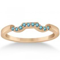 Blue Diamond Engagement Ring & Wedding Band 18k Rose Gold (0.34ct)