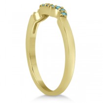 Blue Diamond Engagement Ring & Wedding Band 18k Yellow Gold (0.34ct)