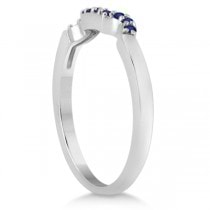 Blue Sapphire Engagement Ring & Wedding Band in Palladium (0.50ct)